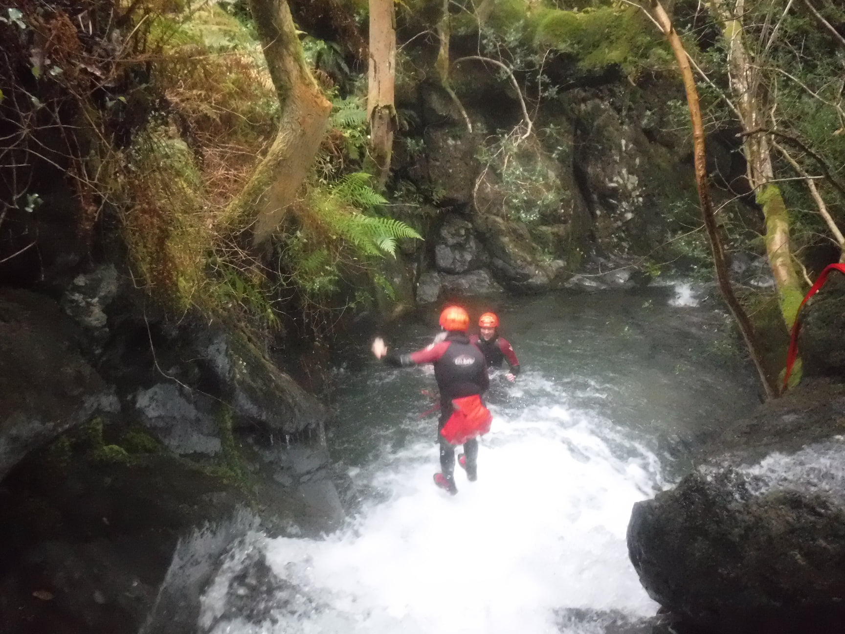 Ghyll scrambling in the rain