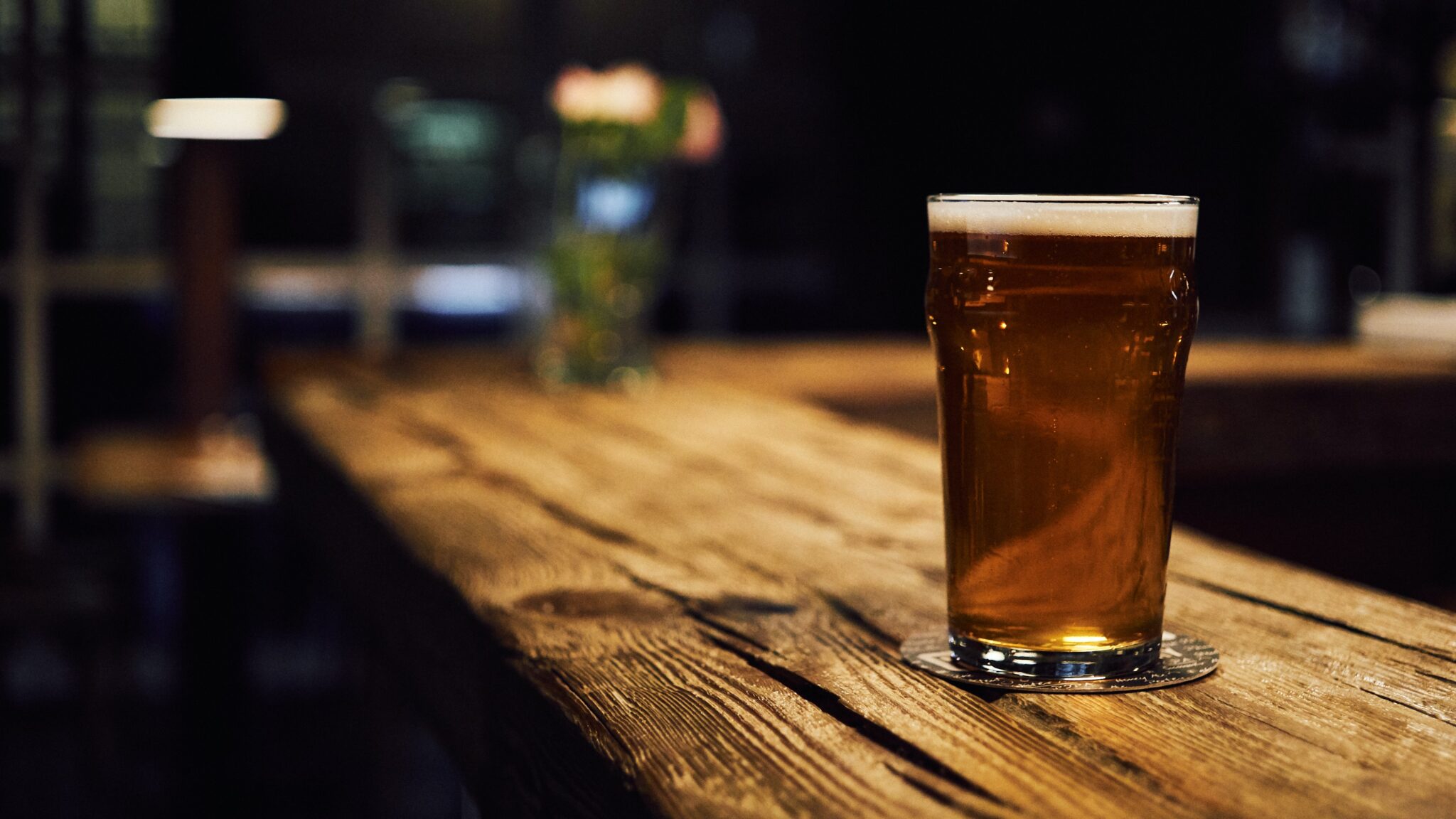 Beer on a bar