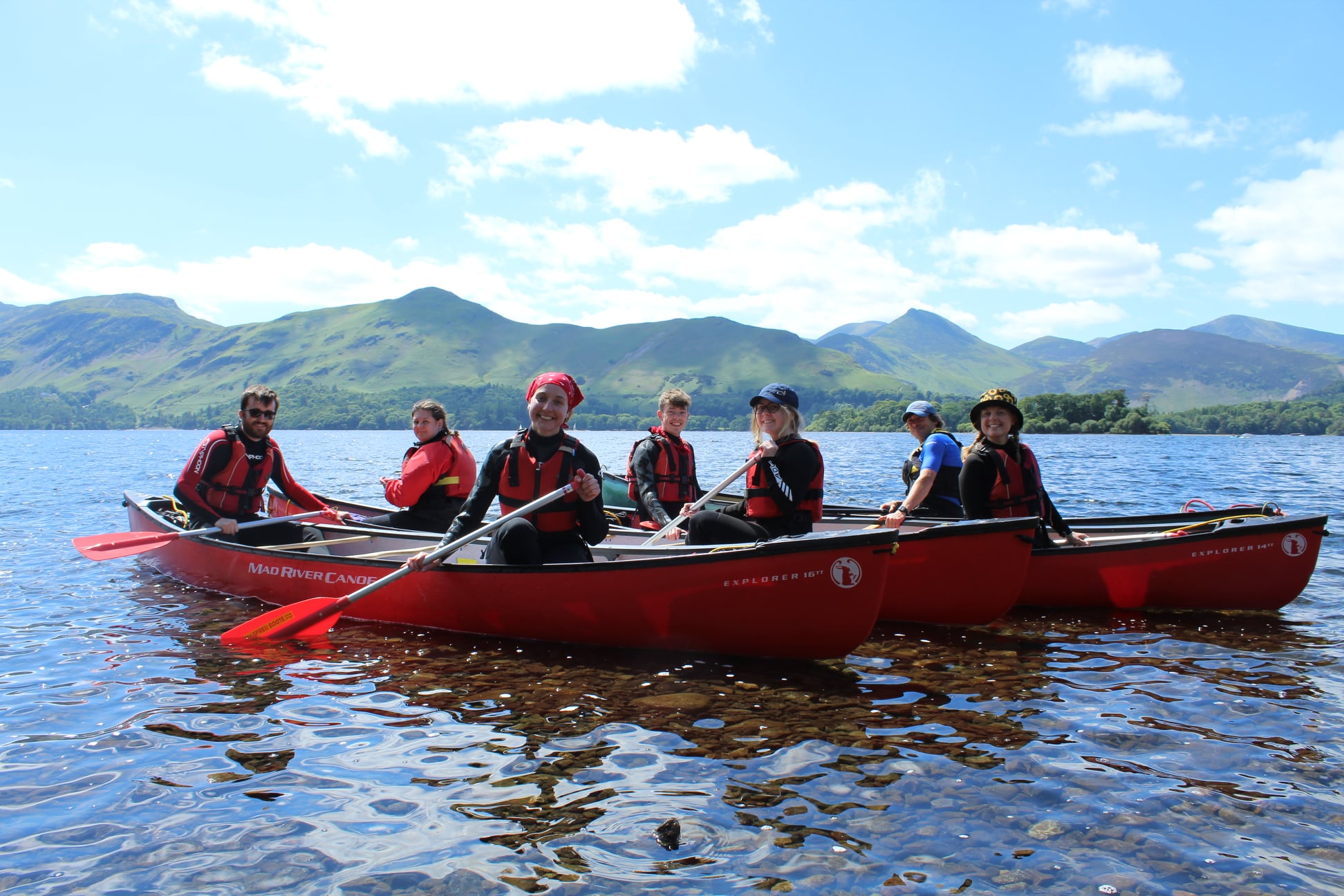 Canoeing on Derwentwater near Keswick