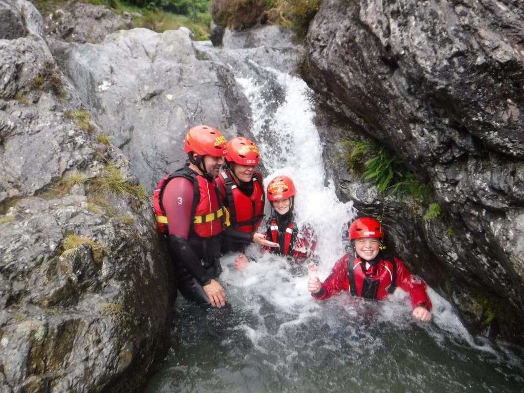 A family ghyll scrambling