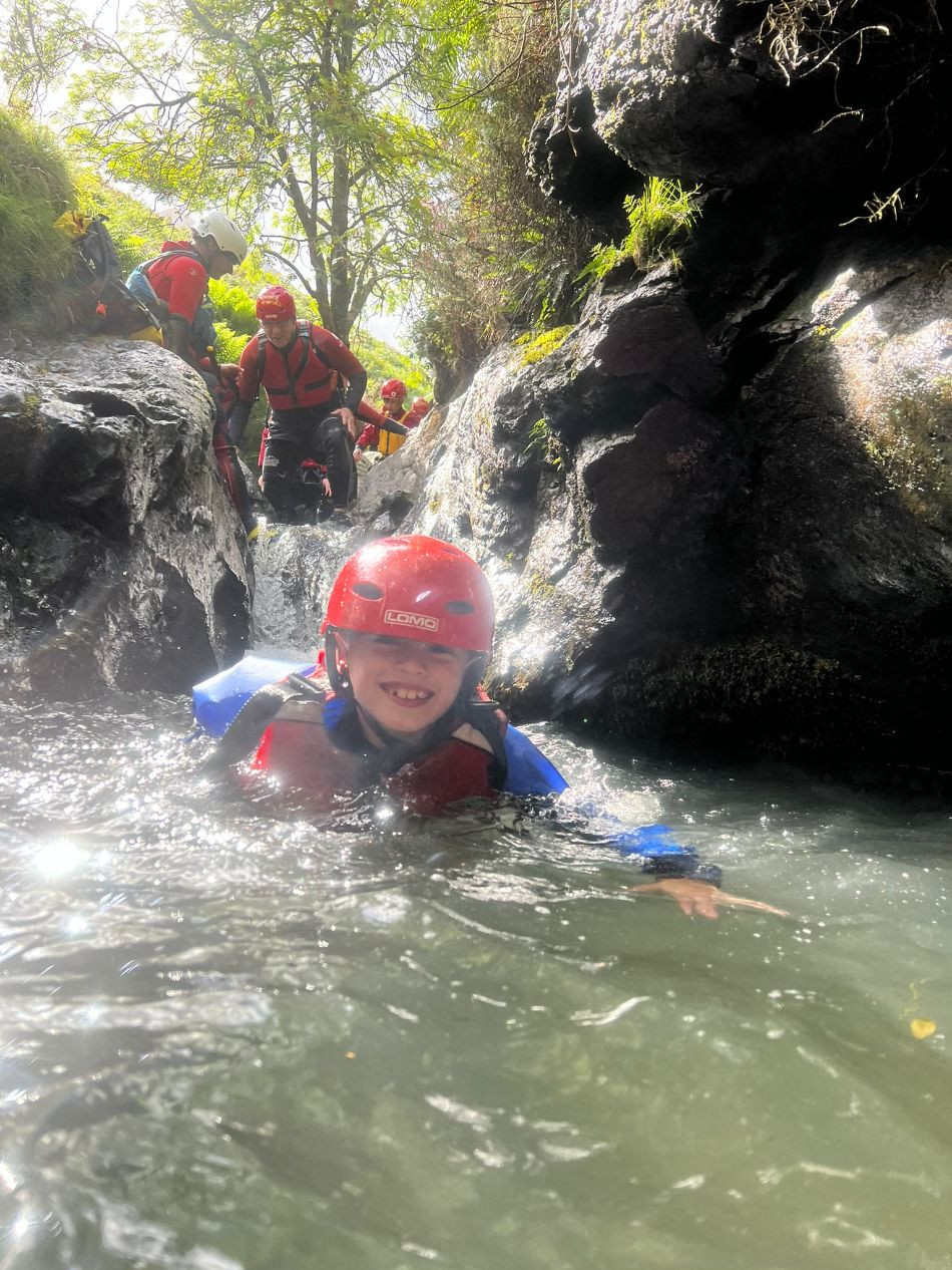 Boy smiling in water
