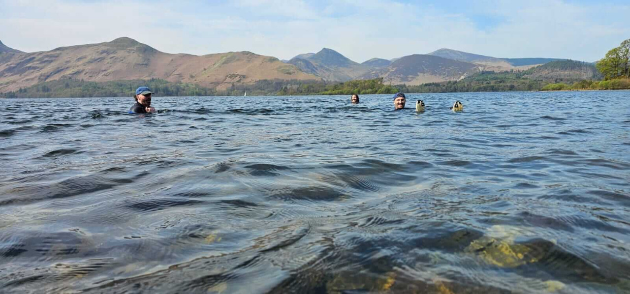 Person kayaking on Derwentwater